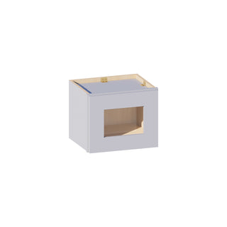 Dove Gray - 15"W × 12"H Glass-Door Wall Cabinet