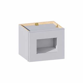 Gris Paloma - Gabinete de pared con puerta de vidrio de 38 cm de ancho × 30 cm de alto