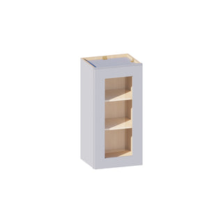 Dove Gray - 15"W × 30"H Glass-Door Wall Cabinet