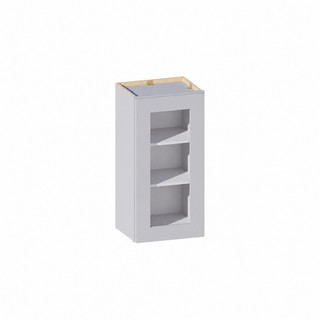 Gris Paloma - Gabinete de pared con puerta de cristal de 15" An. × 30" Al.