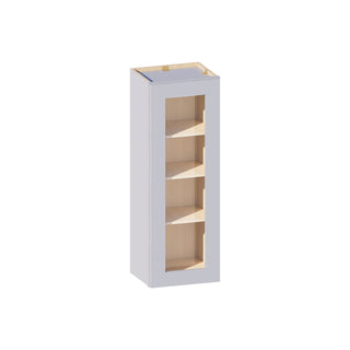 Dove Gray - 15"W × 42"H Glass-Door Wall Cabinet