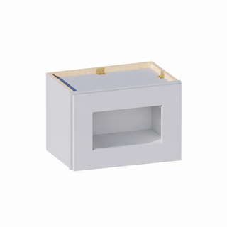 Gris Paloma - Gabinete de pared con puerta de cristal de 18"W × 12"H