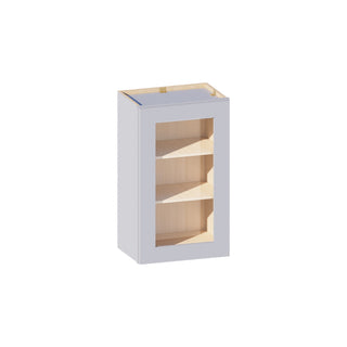 Dove Gray - 18"W × 30"H Glass-Door Wall Cabinet