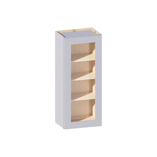 Dove Gray - 18"W × 42"H Glass-Door Wall Cabinet