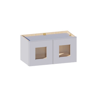 Dove Gray - 24"W × 12"H Glass-Door Wall Cabinet