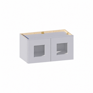 Gris Paloma - Gabinete de pared con puerta de vidrio de 24"W × 12"H