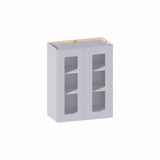 Gris Paloma - Gabinete de pared con puerta de vidrio de 61 cm (24") de ancho x 76 cm (30") de alto