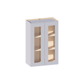 Dove Gray - 24"W × 36"H Glass-Door Wall Cabinet