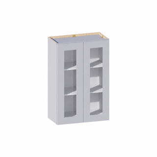 Gris Paloma - Gabinete de pared con puerta de vidrio de 24"W × 36"H