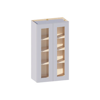 Dove Gray - 24"W × 42"H Glass-Door Wall Cabinet