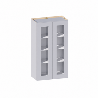 Gris Paloma - Gabinete de pared con puerta de cristal de 61 cm (24") de ancho x 107 cm (42") de alto