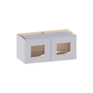 Dove Gray - 27"W × 12"H Glass-Door Wall Cabinet