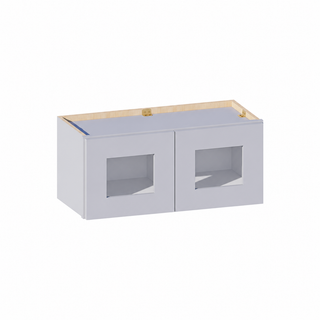 Gris Paloma - Gabinete de pared con puerta de vidrio de 27" de ancho x 12" de alto