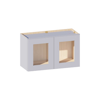Dove Gray - 30"W × 18"H Glass-Door Wall Cabinet