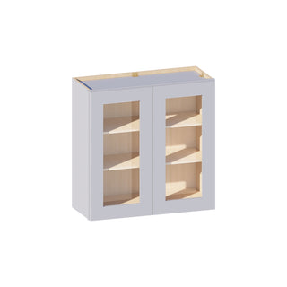 Dove Gray - 30"W × 30"H Glass-Door Wall Cabinet