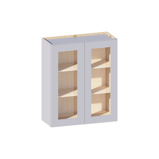 Dove Gray - 30"W × 36"H Glass-Door Wall Cabinet