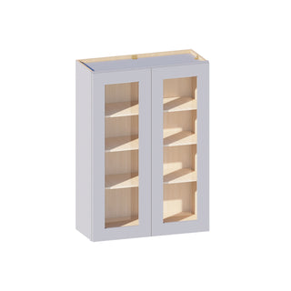 Dove Gray - 30"W × 42"H Glass-Door Wall Cabinet