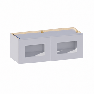 Gris Paloma - Gabinete de pared de 33"W × 12"H con puerta de vidrio