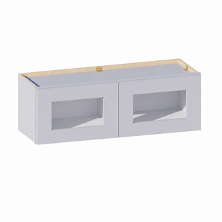 Gris Paloma - Gabinete de pared con puerta de vidrio de 36" de ancho × 12" de alto