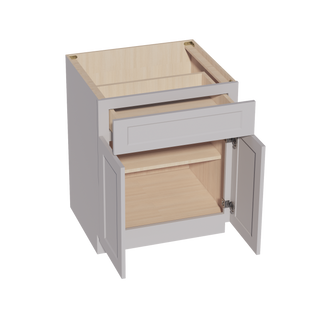 HA-B27: Ash Gray Shaker 27" 1 Drawer 2 Doors Standard Base Cabinet