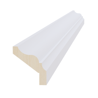 SF-CM6: Frost White Slim Shaker 96"W x 3-1/2"H x 2-1/2"D Crown Molding