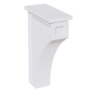 SF-CMCB: Frost White Slim Shaker 3-1/2"W x 12-1/4"H x 08"D Extra Large Corbel