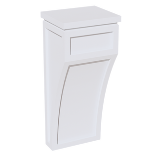 SF-CML: Frost White Slim Shaker 5-1/4"W x 12-1/2"H x 4-1/2"D Large Corbel