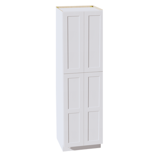 HF-TP2484: Frost White Shaker 24"W x 84"H x 24"D 5 Door & 5 Shelves Tall Shelf Pantry Cabinets