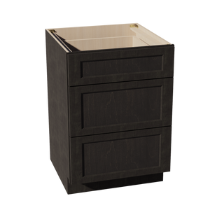 HG-DB24: Dark Gray Shaker 24" 3 Drawers Base Cabinet