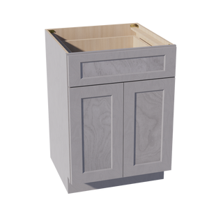 HLG-B24: Light Gray Shaker 24" 1 Drawer 2 Doors Standard Base Cabinet