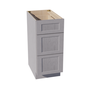 HLG-DB15: Light Gray Shaker 15" 3 Drawers Base Cabinet