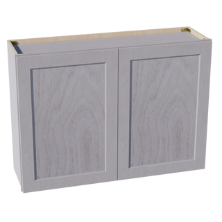 HLG-W4230: Light Gray Shaker 42"W x 30"H 2 Doors & 2 Shelves Standard Wall Cabinet