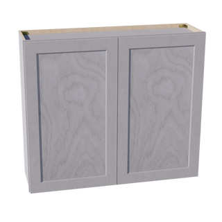 HLG-W4236: Light Gray Shaker 42"W x 36"H 2 Doors & 2 Shelves Standard Wall Cabinet