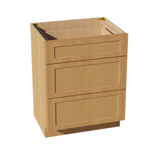 HT-VDB2721: Timber Wood Shaker 27"W x 34-1/2"H x 21"D  3 Drawers Vanity Base Cabinets