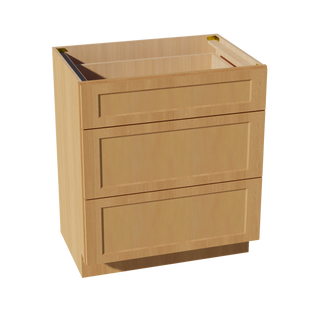 HT-VDB3021: Timber Wood Shaker 30"W x 34-1/2"H x 21"D  3 Drawers Vanity Base Cabinets