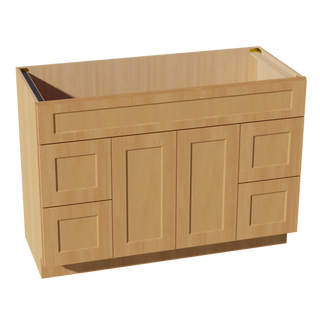 HT-VSD4821: Timber Wood Shaker 48"W x 34-1/2"H x 21"D 2 Doors, 4 Drawers & 1 False Drawer Centered Vanity Sink Base Cabinets