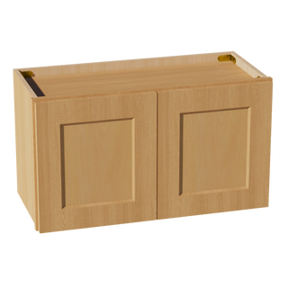 HT-W2715: Gabinete de pared estándar con dos puertas y diseño de madera Shaker de 27" de ancho x 15" de alto 