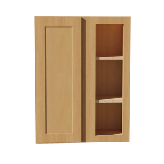 HT-WBC2736: Timber Wood Shaker 27"W x 36"H 1 Door & 2 Shelves Wall Blind Corner Cabinets