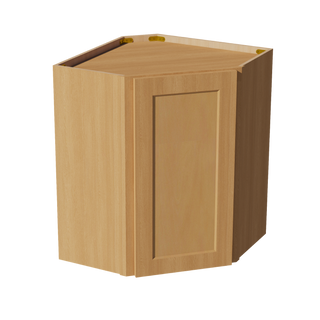 HT-WDC2430: Timber Wood Shaker 24"W x 30"H 1 Door & 2 Shelves Diagonal Wall Corner Cabinet