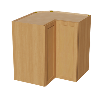 HT-WPC2442: Timber Wood Shaker 24"W x 42"H 1 Door & 3 Shelves Pie Cut Wall Corner Cabinet