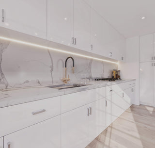 Frameless High - Glossy White - 33"W Easy - Reach Base Cabinet - homecabinets