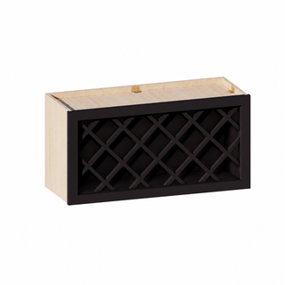 Iron Black - 30"W × 15"H Wine Rack Wall Cabinet