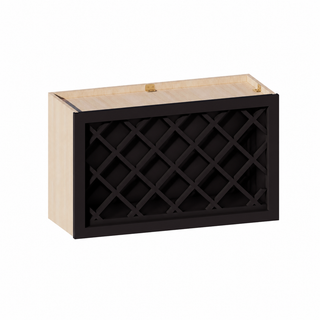 Iron Black - 30"W × 18"H Wine Rack Wall Cabinet