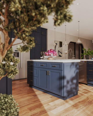 Navy Blue - 18"W × 60"H Wall Tower Cabinet