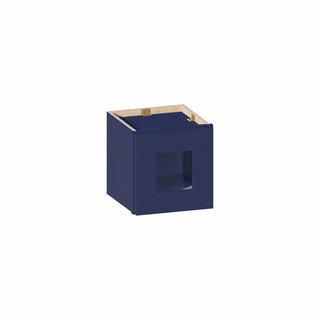 Azul Marino - Mueble de Pared con Puerta de Cristal de 12"An × 12"Al
