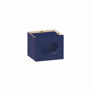 Azul Marino - Armario de pared con puerta de cristal de 15" An. × 12" Al.
