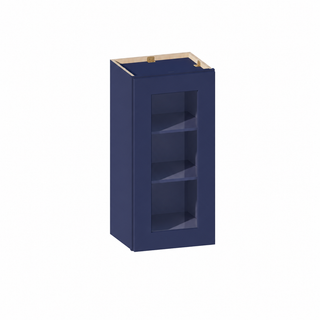 Azul Marino - Armario de Pared con Puerta de Cristal de 38.1 cm An. × 76.2 cm Al.