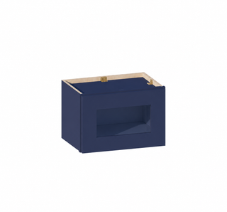 Azul Marino - Armario de Pared con Puerta de Cristal de 45,72 cm Ancho × 30,48 cm Alto