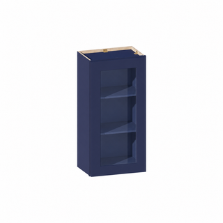 Azul Marino - Mueble de pared con puerta de cristal de 45,7 cm (18") de ancho x 91,4 cm (36") de alto