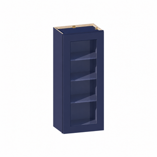 Azul Marino - Armario de pared de 18"An × 42"Al con puerta de cristal